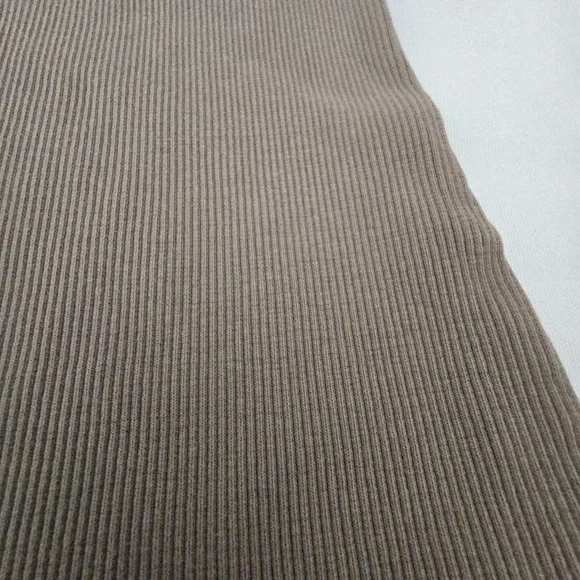 Everlane Luxe Rib Long Sleeve Top Organic Cotton Rib Knit Taupe Minimalist XL - Picture 5 of 11